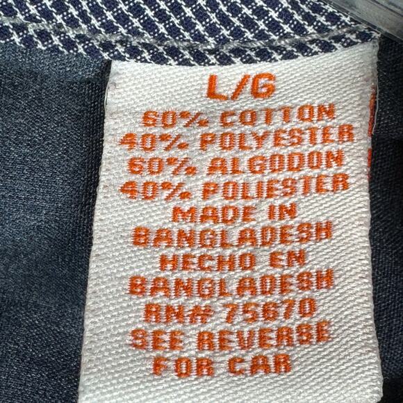 Michael Brandon Chambray Button Up Shirt Roll Tab Sleeves Blue L - Picture 7 of 8